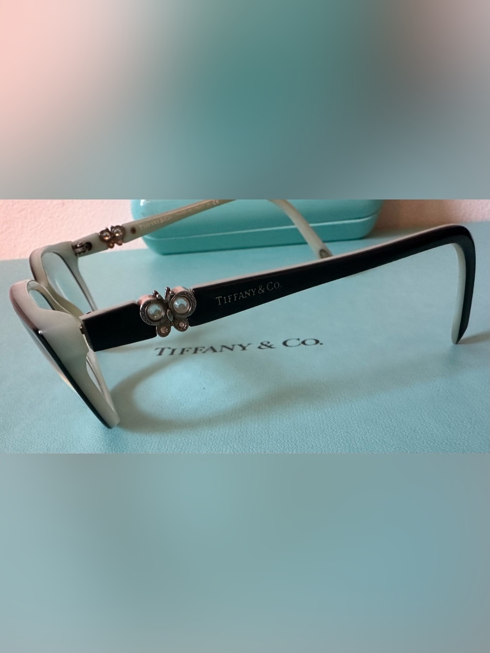 Tiffany & Co. Black & Blue Rhinestone Eyeglass Frames - Picture 3 of 10